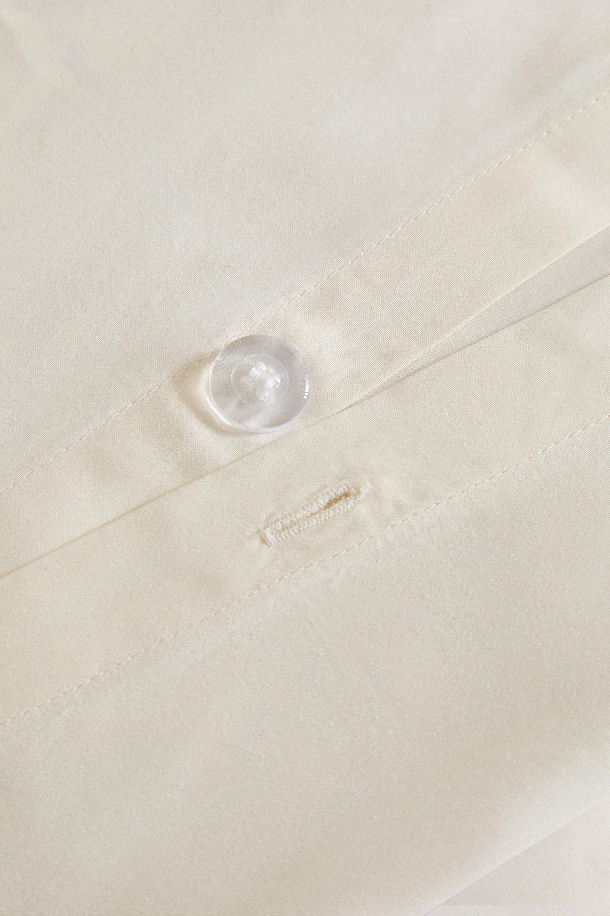 SATEEN DUVET COVER WITH EMBROIDERED LEAVES